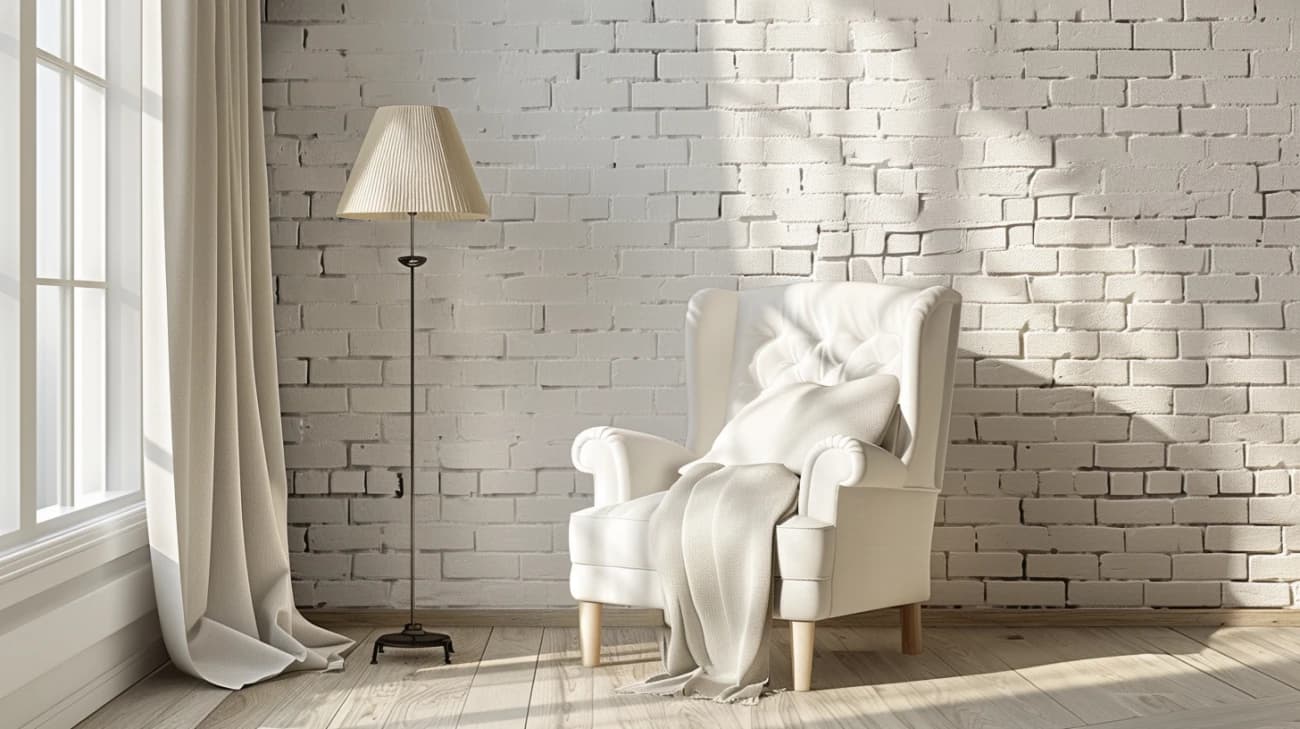 Ściana z białej cegły w salonie: pomysł na aranżację wnętrza Ściana z białej cegły w salonie: pomysł na aranżację wnętrza