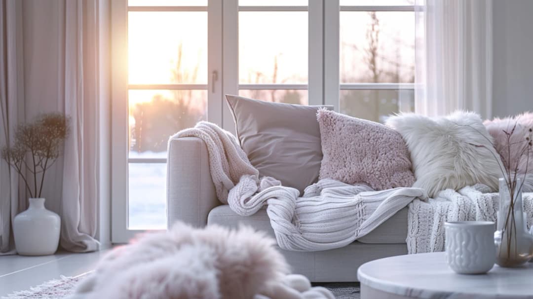 Salon w szarościach i różu: pomysł na elegancką aranżację